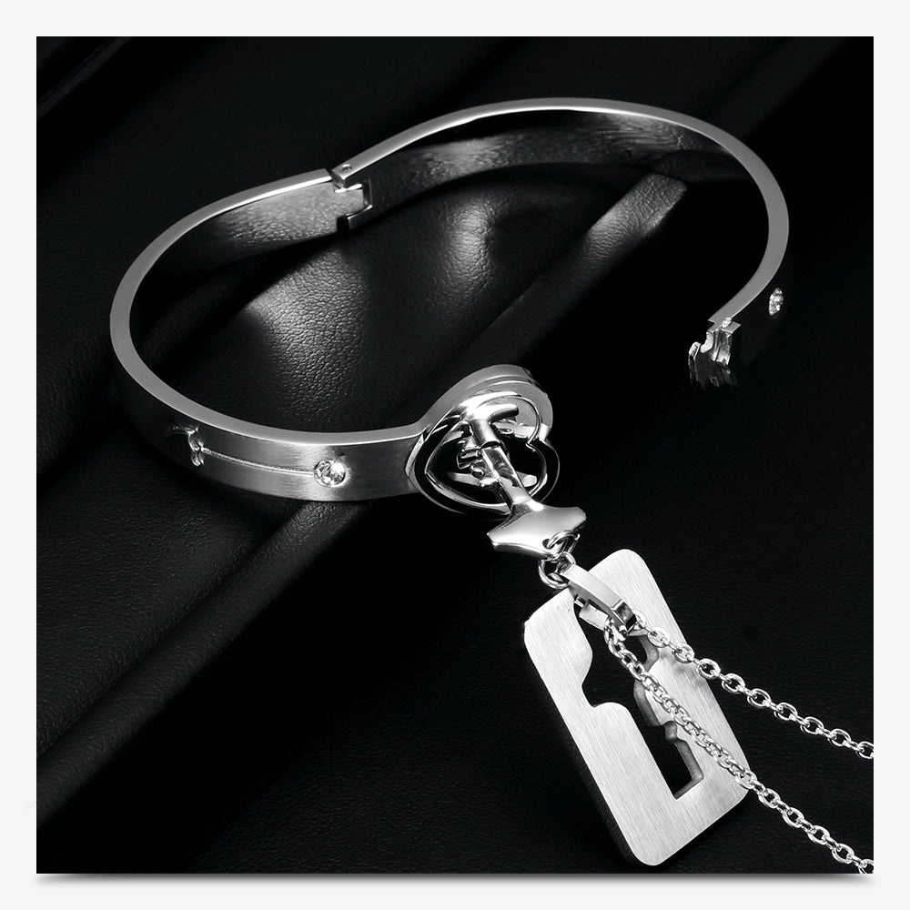 Heart Lock Bracelet & Key Necklace – mycustomhub