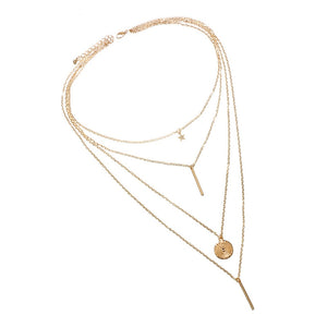 Women Gold Star Choker Necklace