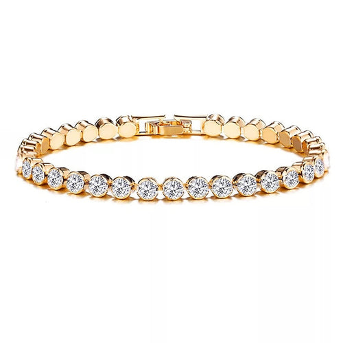 Rhinestone Natural Zircon Metal Chain Bracelet for Women